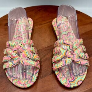 Circus NY Sam Edelman Cat Slide Sandals Multicolor Psychedelic Swirl Womens 9.5
